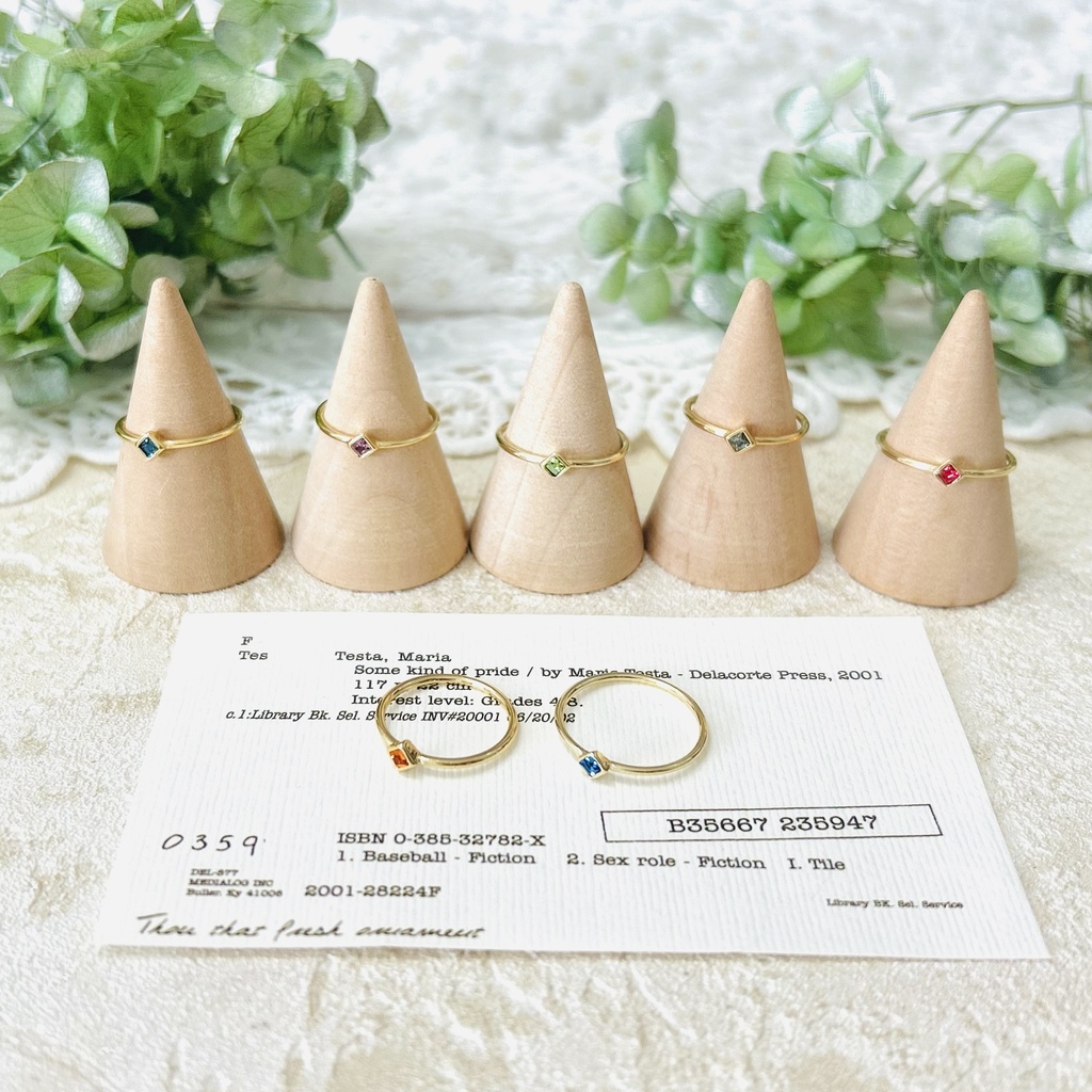 【リングR】ダイヤ型 ゴールド 7種