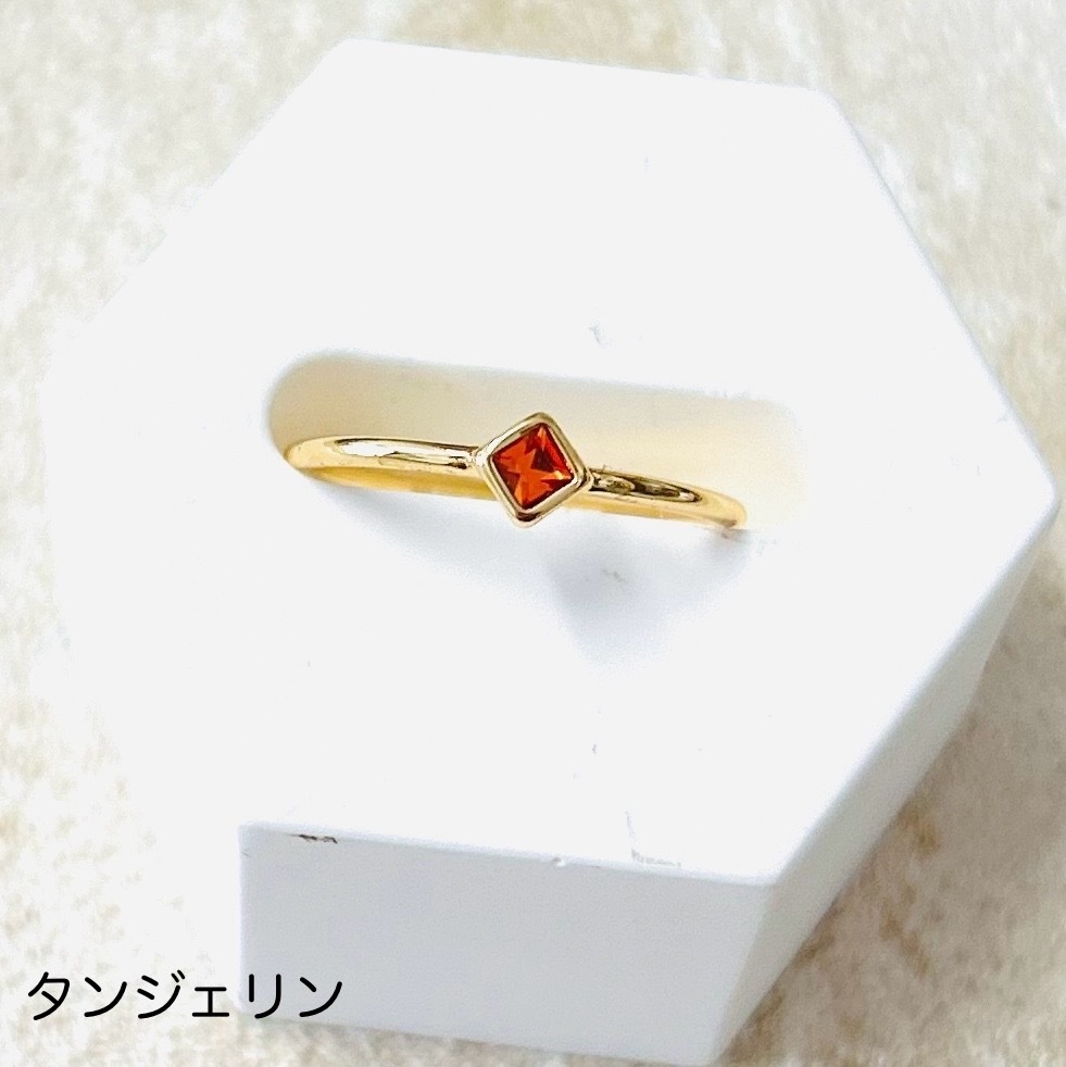 【リングR】ダイヤ型 ゴールド 7種