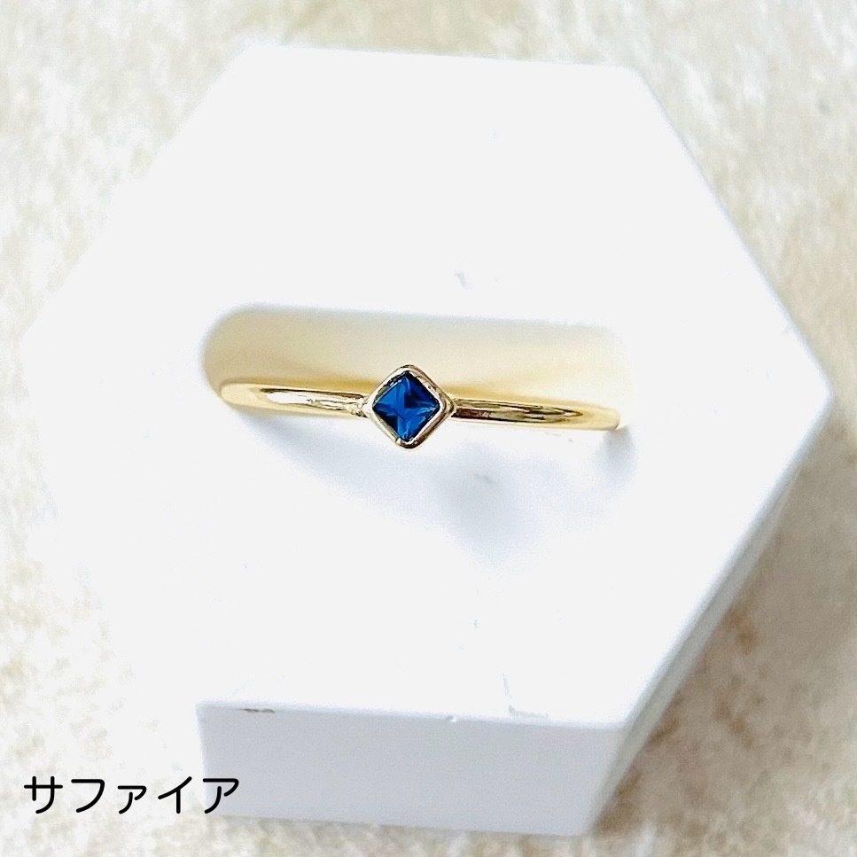 【リングR】ダイヤ型 ゴールド 7種