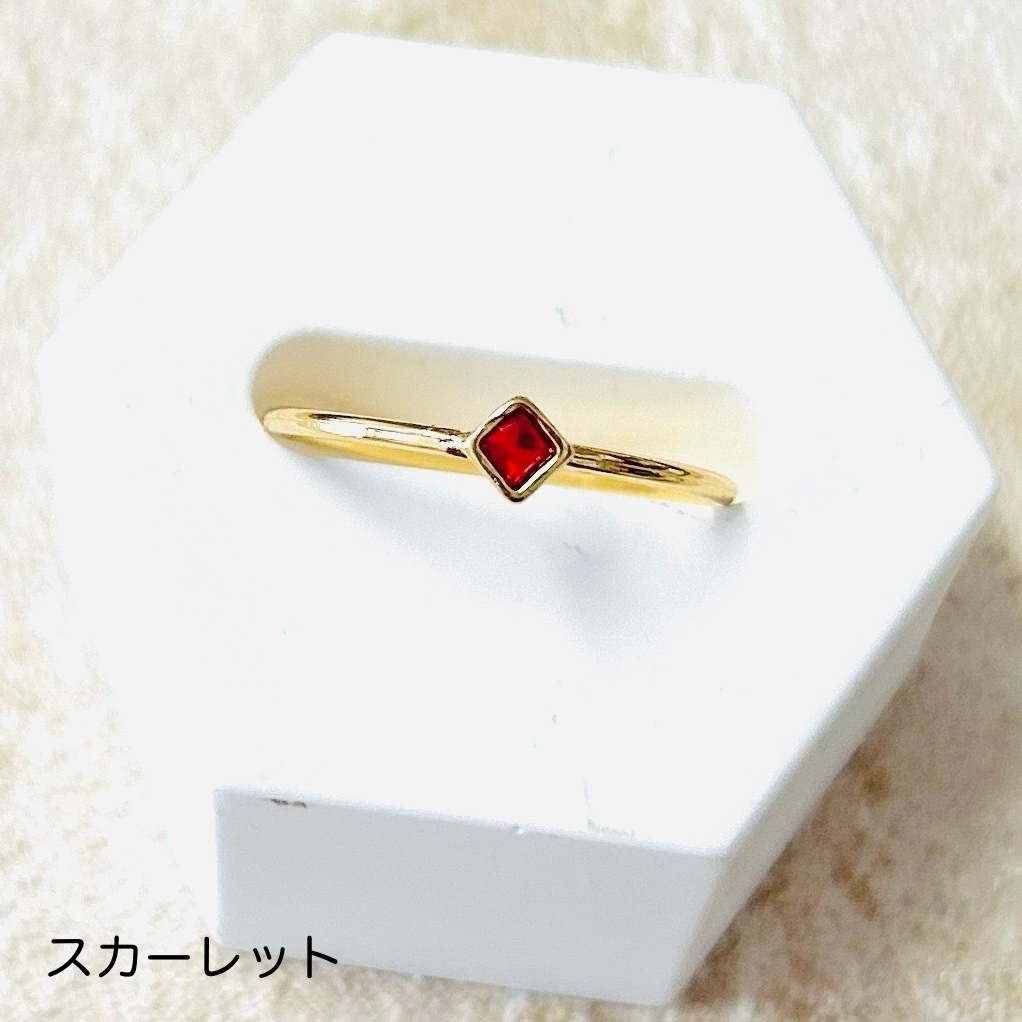 【リングR】ダイヤ型 ゴールド 7種