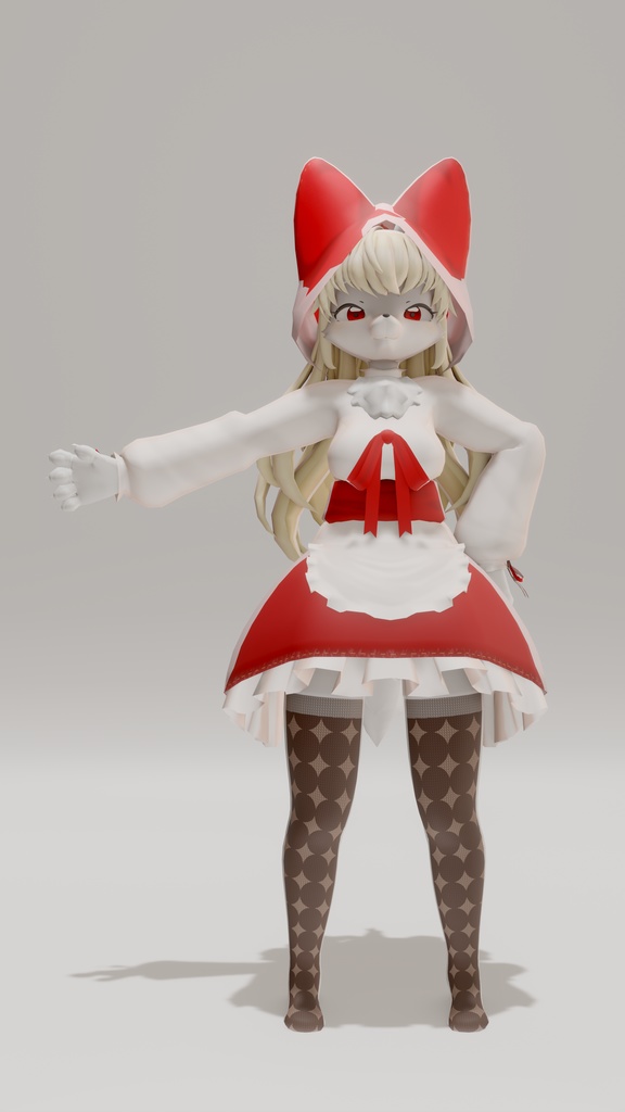 VRchat向けオリジナル3Dケモノアバター「赤ずきんの狼ちゃん」