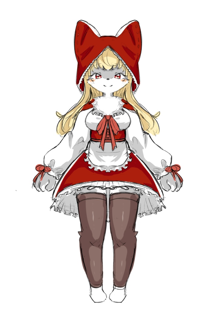 VRchat向けオリジナル3Dケモノアバター「赤ずきんの狼ちゃん」