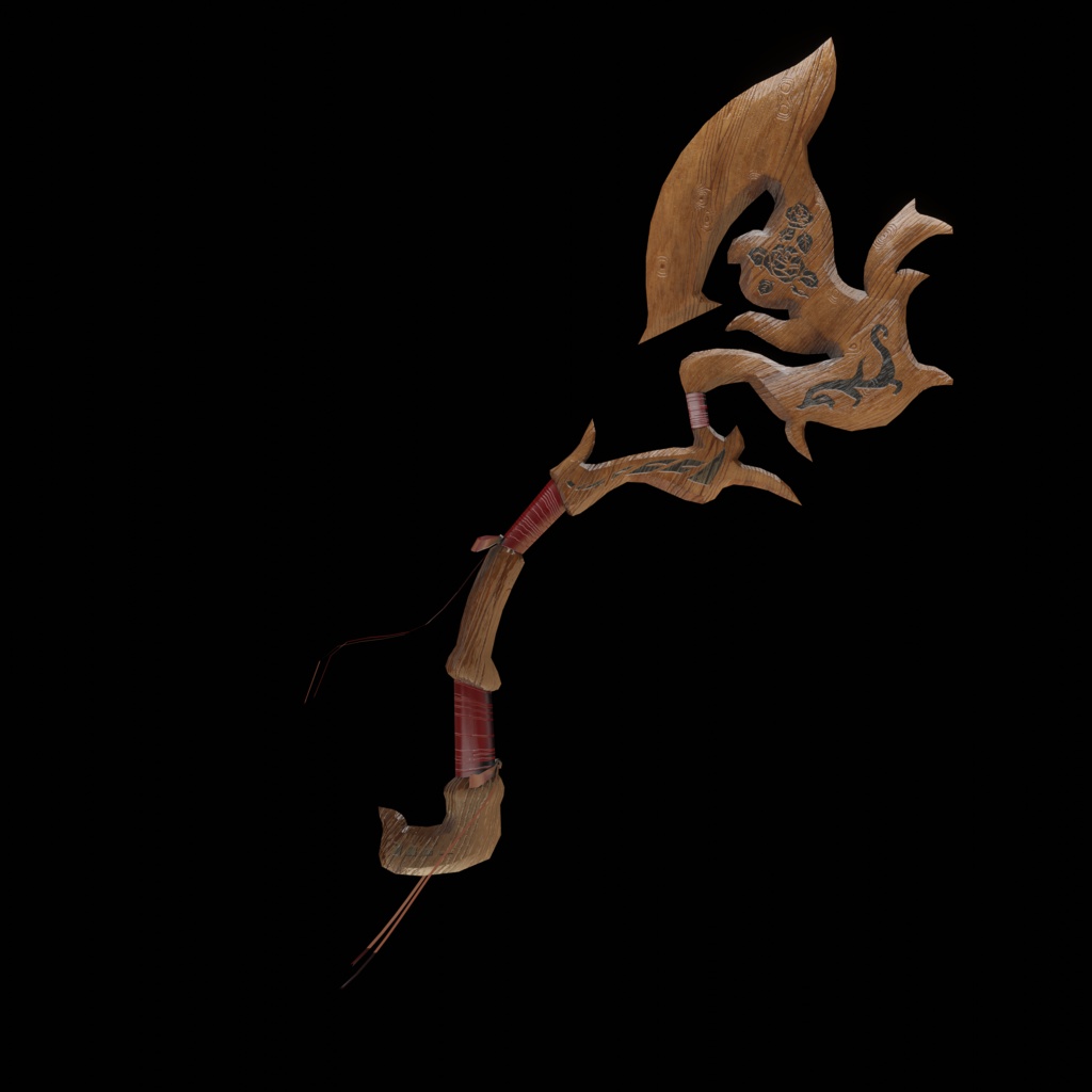 VRchat向けオリジナル3D武器モデル「斧&旗」