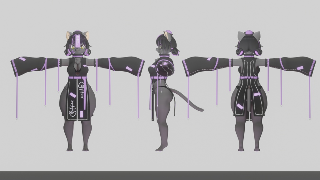 VRchat向けオリジナル3Dケモノアバター「珠々羅(しゅしゅら)」