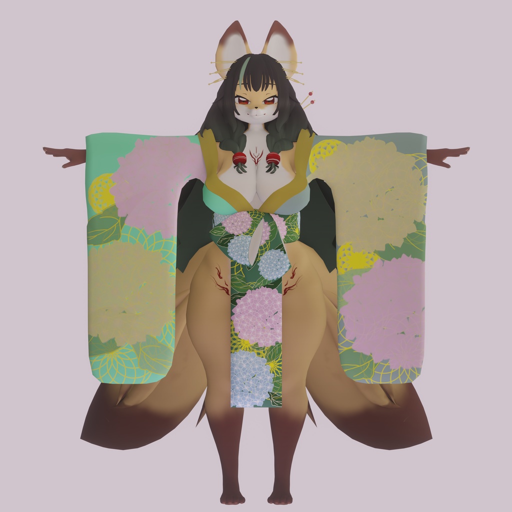 VRchat向けオリジナル3Dモデル「四葩(よひら)」