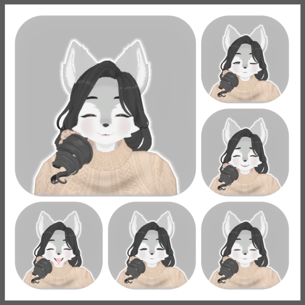 VRC向けオリジナル3Dモデル「狼谷さん(kamiya)」