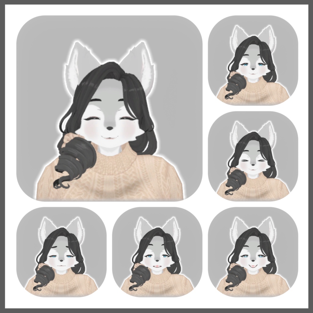 VRC向けオリジナル3Dモデル「狼谷さん(kamiya)」