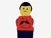 ネコTシャツ男