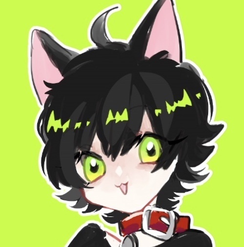 黒猫の額